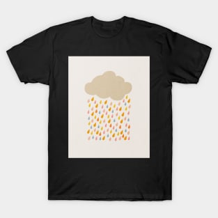 Cloud, Rain drops, Abstract, Mid century modern kids wall art, Nursery room T-Shirt